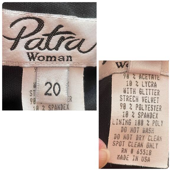 Patra Vtg Black Gold Glitter Evening 2 Pc Dress & Jacket Formal Maxi Dress 20 - Picture 13 of 17